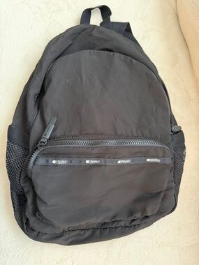 Lesportsac Black Nylon Compact Packable Backpack